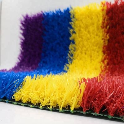 빨간색 노란색 파란색 보라색 인공 아이 잔디 잔디 무지개 활주로 밀도 22050stitches/sqm
