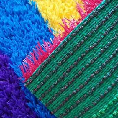 빨간색 노란색 파란색 보라색 인공 아이 잔디 잔디 무지개 활주로 밀도 22050stitches/sqm
