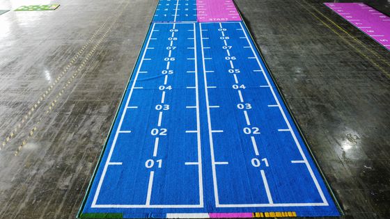 63000 스티치/m2 밀도 도레롬 실내 체육관 바닥 잔디
