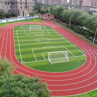 축구장 W 모양 양색 자외선 저항성 PE 단사지 인공 잔디